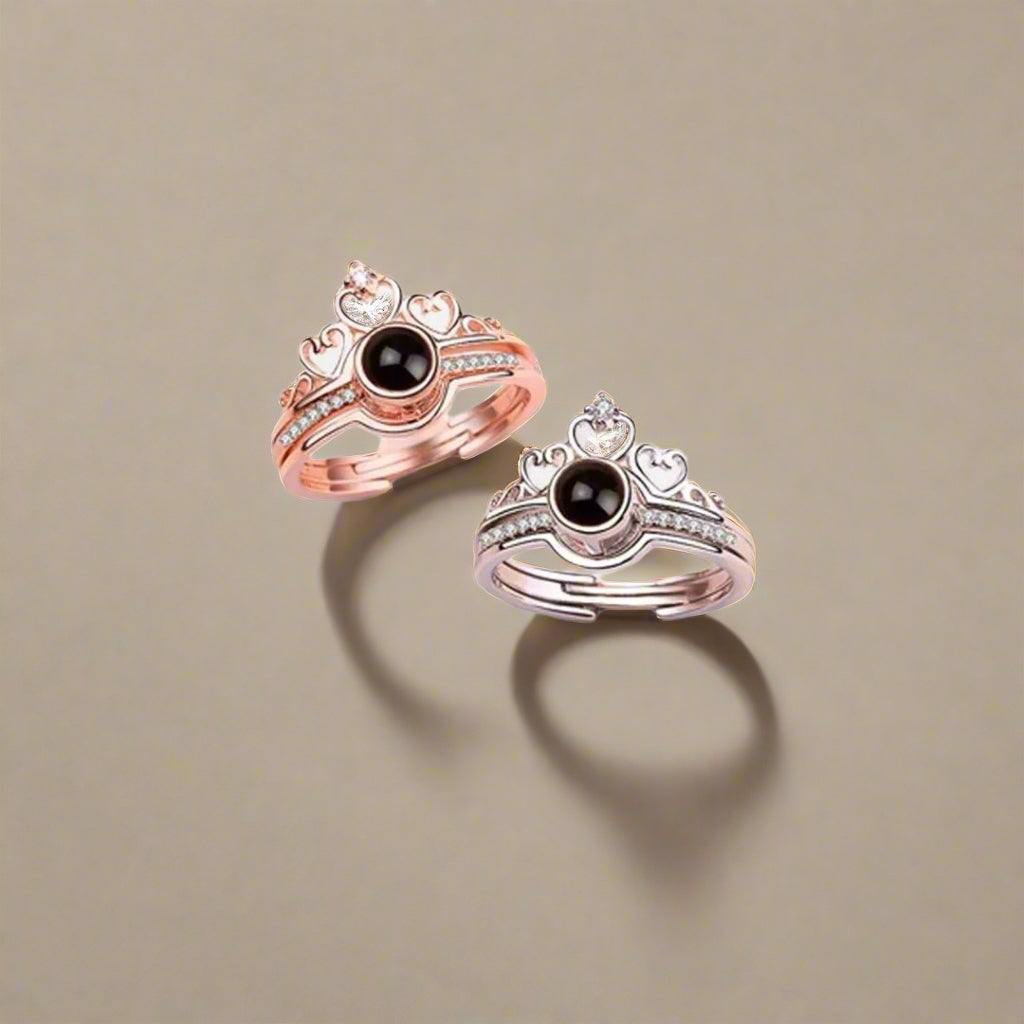 Royal Rose Gold Crown Ring (Assorted Color)