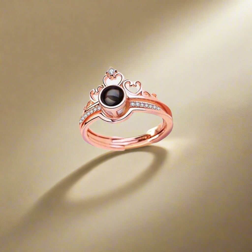 Royal Rose Gold Crown Ring (Assorted Color)