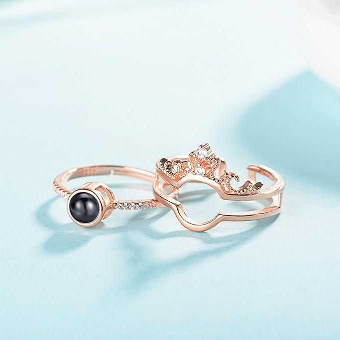 Royal Rose Gold Crown Ring (Assorted Color)