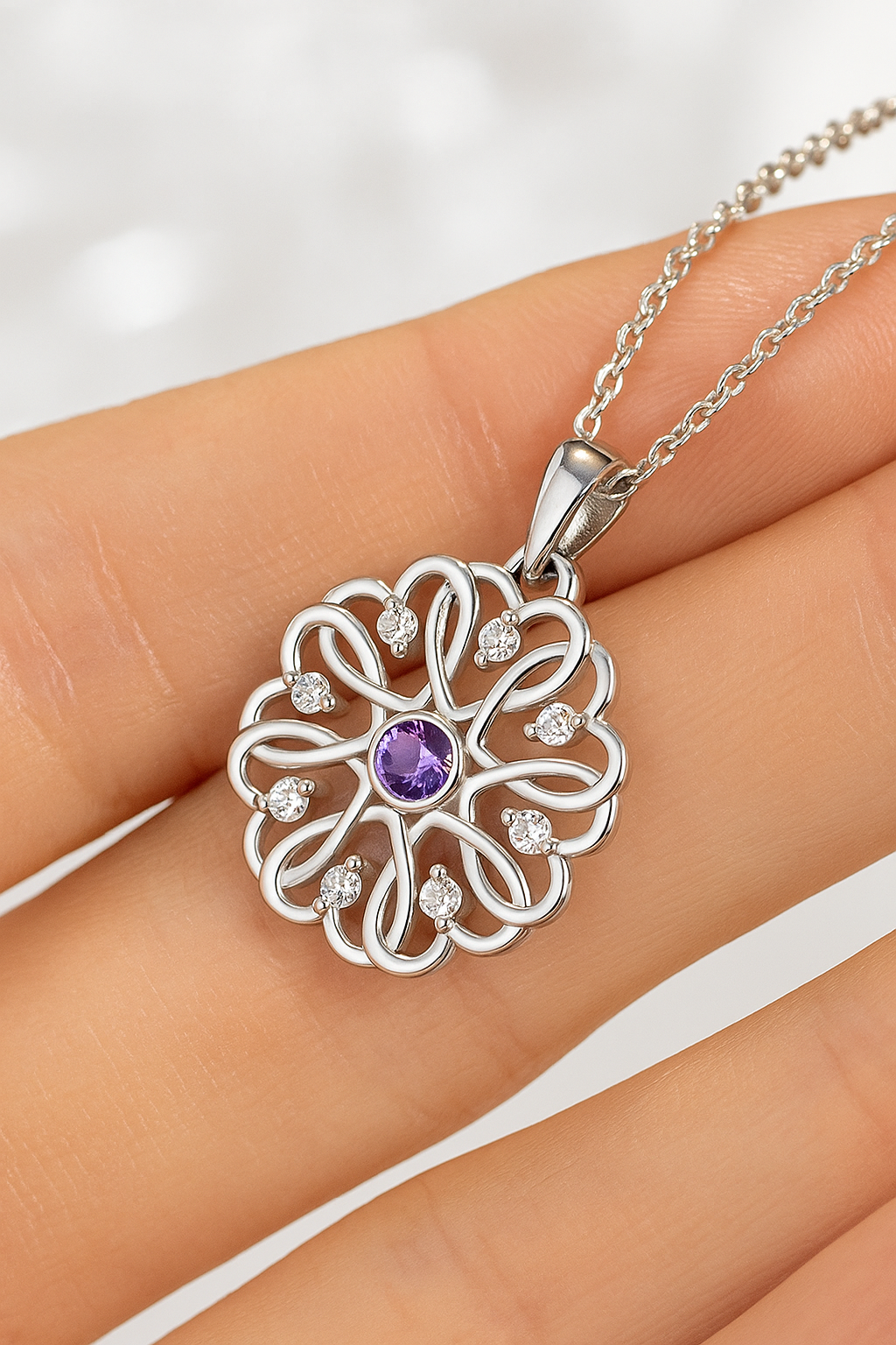 Silver Birthstone Pendant