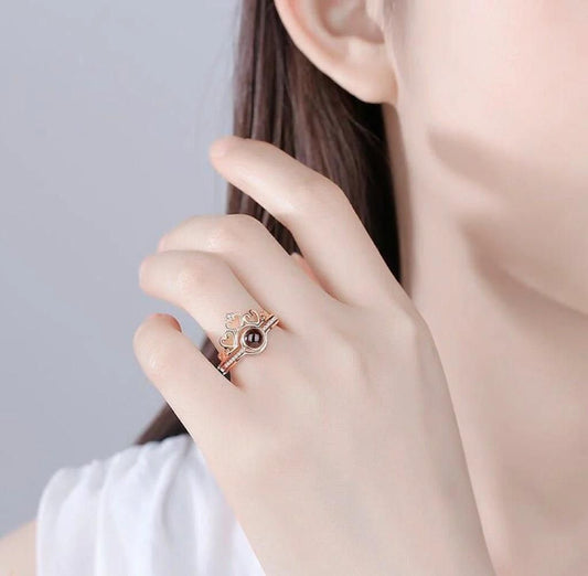 Royal Rose Gold Crown Ring (Assorted Color)