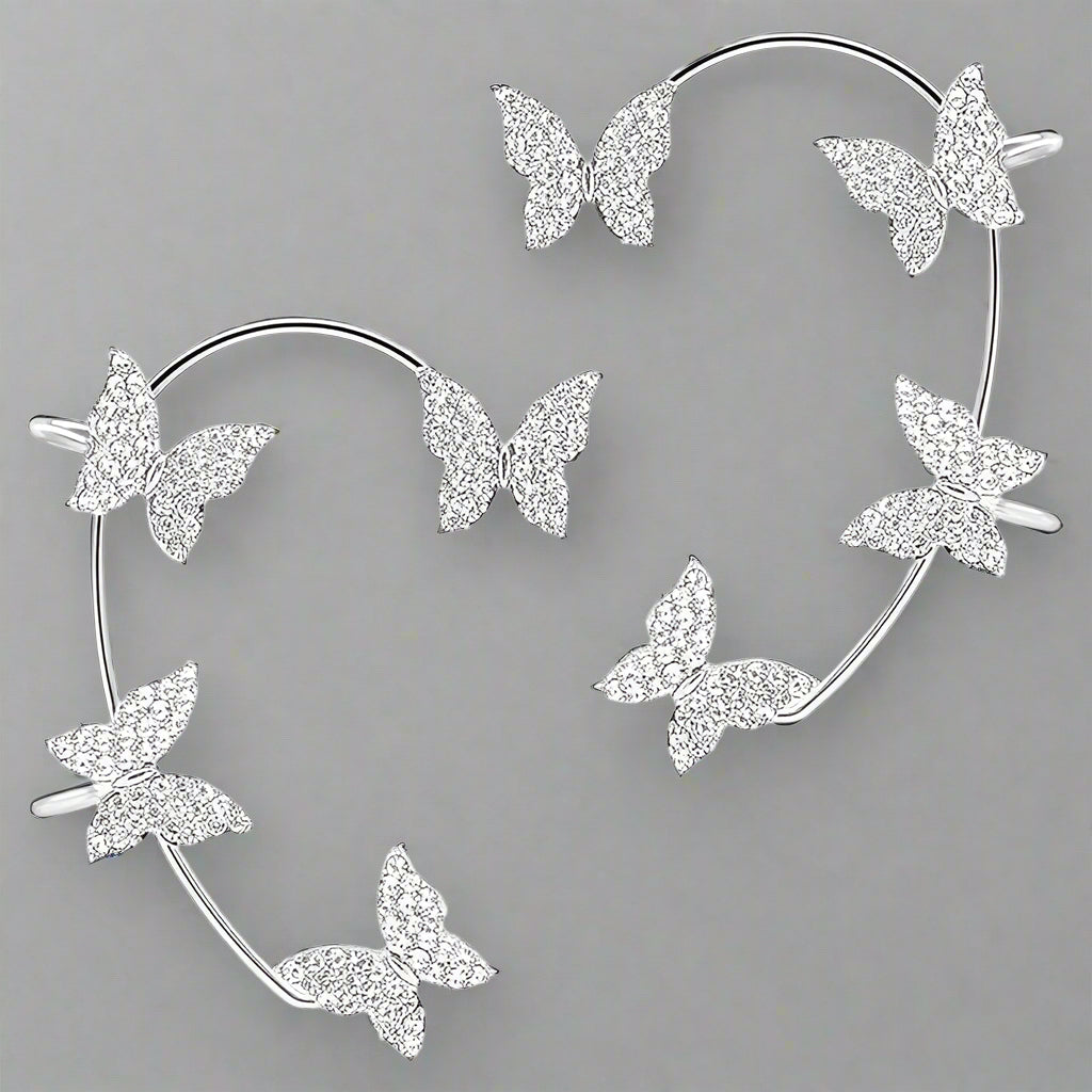 Stylish Butterfly Ear Crawler Cuff Earrings For Women And Girls