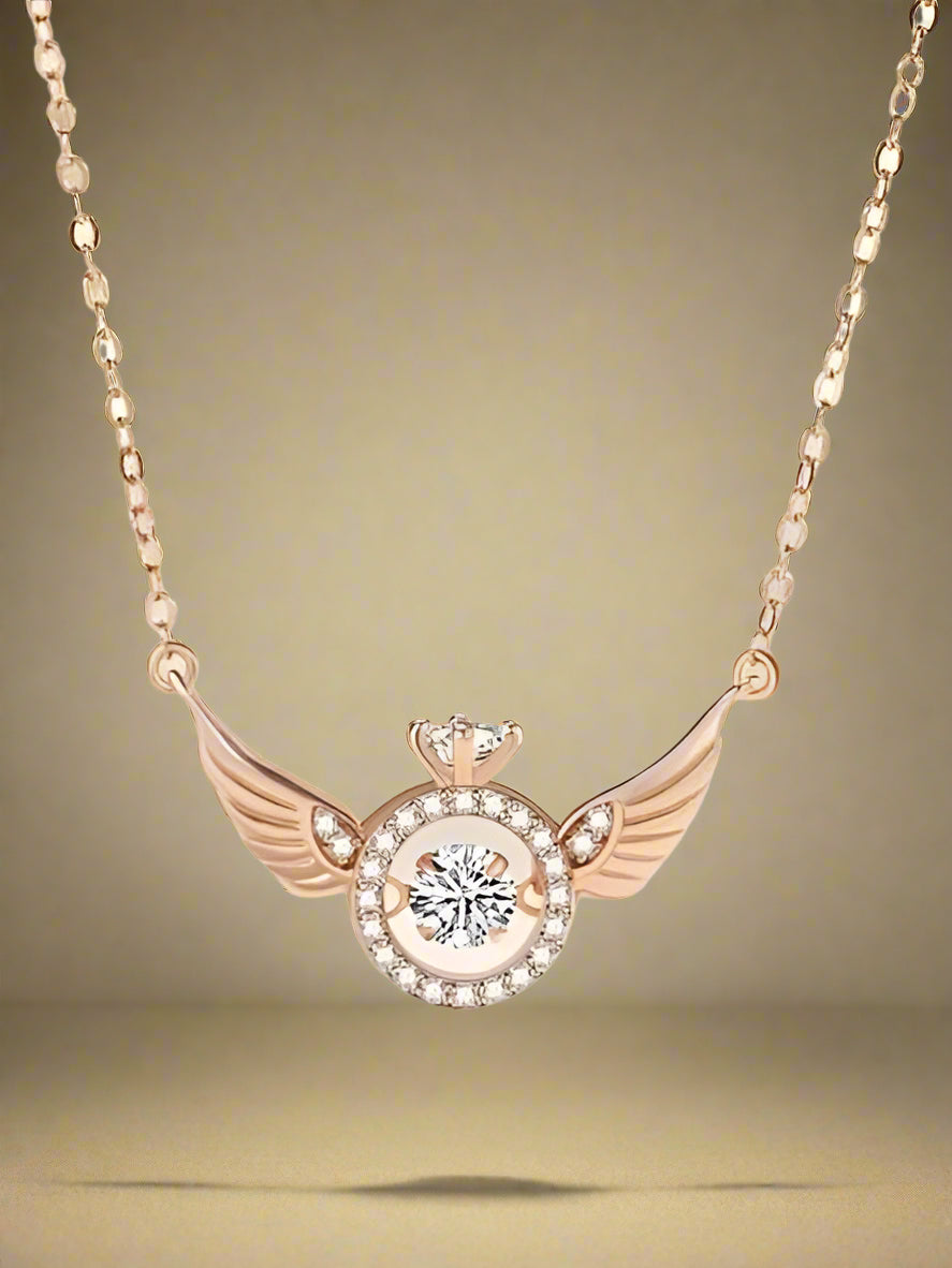 Rose Gold Angel Wings Pendant Chain
