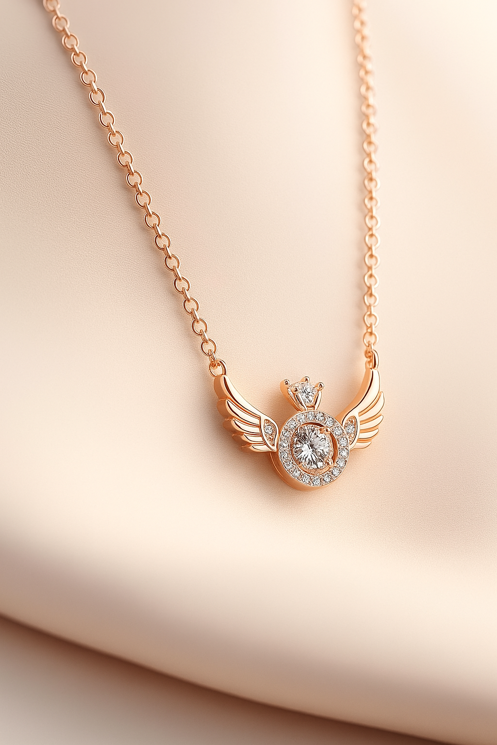 Rose Gold Angel Wings Pendant Chain